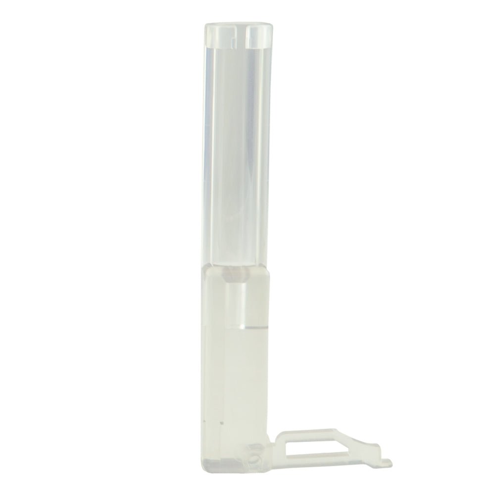 Clear plastic tool on a white background