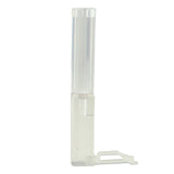 Clear plastic tool on a white background