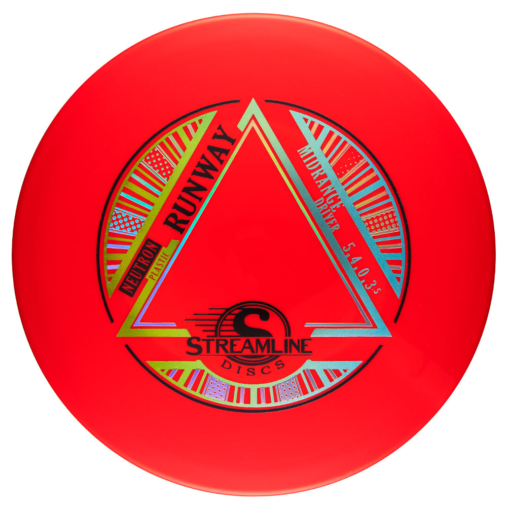 Red disc with colorful design and 'Streamline Discs' branding on a white background