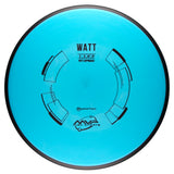 Blue disc golf putter with "watt" branding on a white background