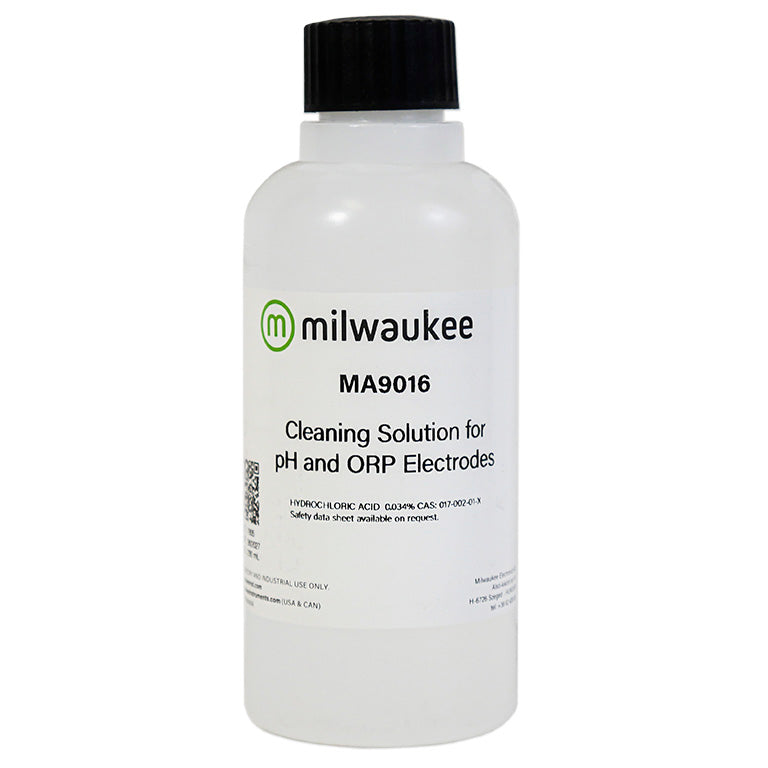 bottle with black cap on a white background with a label and "Milwaukee" branding