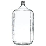Clear glass carboy on a white background