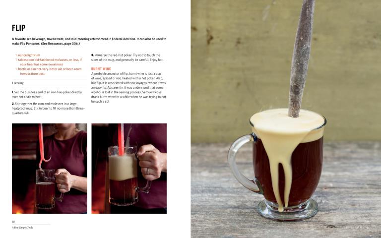 Page from a book showing a coffee drink with a straw and text on the left.