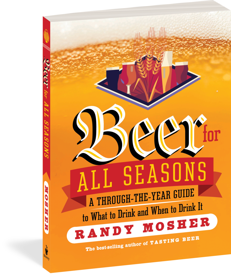 Book titled 'Beer for All Seasons' by Randy Mosher on a white background