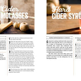 Book page with molasses and cider with ingredient information underneath