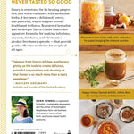 Bookback with images of honey and herbs, featuring text about honey and herbs.