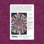 Jigsaw puzzle packaging with garden quartz illustration on a purple floral patterned background