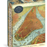 Puzzle box with vintage map design of New York City