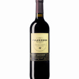 Wine bottle with Fulkerson Winery Cabernet Sauvignonlabel on a white background