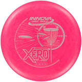 Pink disc golf disc with 'Innova Disc Golf' and 'Xero' branding on a white background