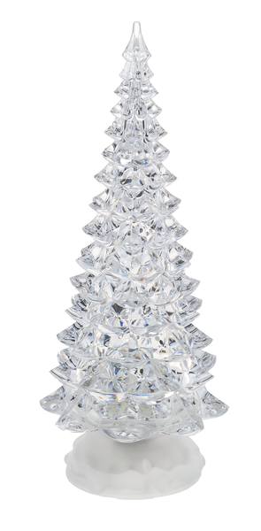 Clear ceramic Christmas tree on a white background