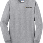Grey long sleeve Fulkerson Winery and Farm logo tee shirt
