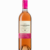 Bottle of Fulkerson Pink Moscato on a white background