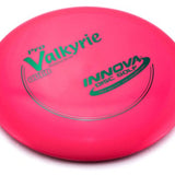 Pink Valkyrie disc golf disc with 'Innova Disc Golf' branding on a white background