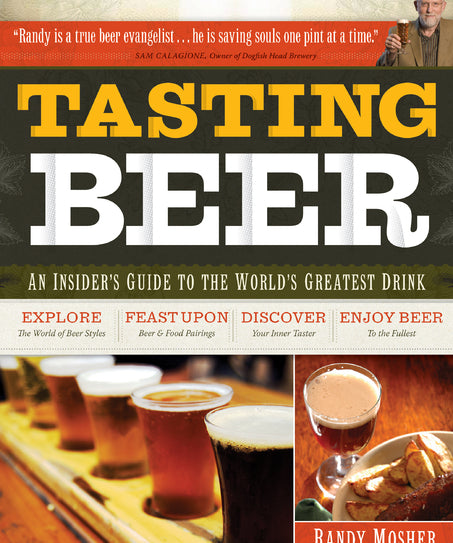 Book cover of 'Tasting Beer' with images of beer glasses and a person.