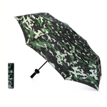 Camouflage-patterned umbrella on a white background