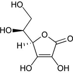 Chemical structure diagram of a sugar molecule with hydroxyl groups