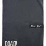 Black towel with Disc-Dri and DGA Disc Golf logos on a white background
