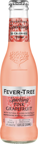 Fever-Tree Pink Grapefruit sparkling water bottle with label