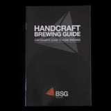 Book titled 'Handcraft Brewing Guide' by BSG on a black background