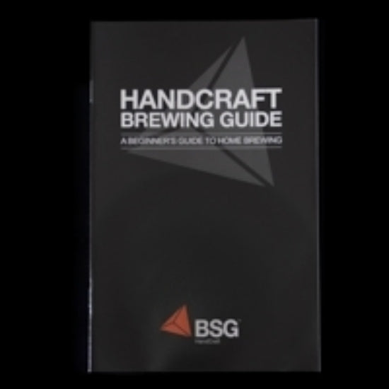 Book titled 'Handcraft Brewing Guide' by BSG on a black background