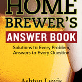 Book titled 'The Home Brewer's Answer Book' by Ashton Lewis with a close-up of a beer bottle in the background.