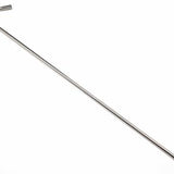 Metal racking cane with a round head on a white background
