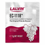 Lalvin EC-1118 yeast package with grape illustration on a white background