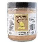 Jar of Supreme Vinegar with a label on a white background