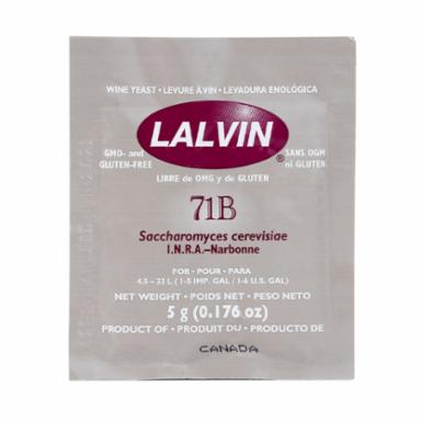 Lalvin 71B yeast packet on a white background