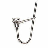 Metallic U-shaped bottle washer on a white background