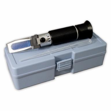 Refractometer with a carrying case on a white background