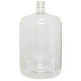 Clear plastic carboy on a white background