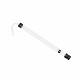 Clear siphoning cane on a white background