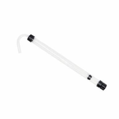 Clear siphoning cane on a white background