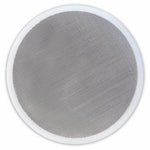 Round plastic screen for a funnel on a white background