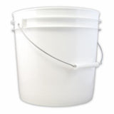 White plastic bucket on a white background
