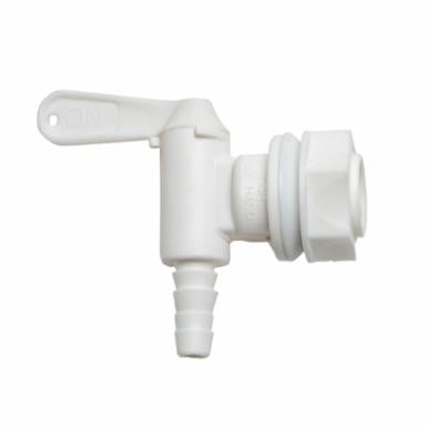 White plastic valve on a white background