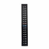 Thermometer stick with temperature markings on a white background