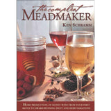 Book cover of 'The Compleat Meadmaker' by Ken Schramm with images of mead and glasses.