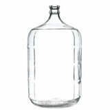 Clear glass carboy on a white background
