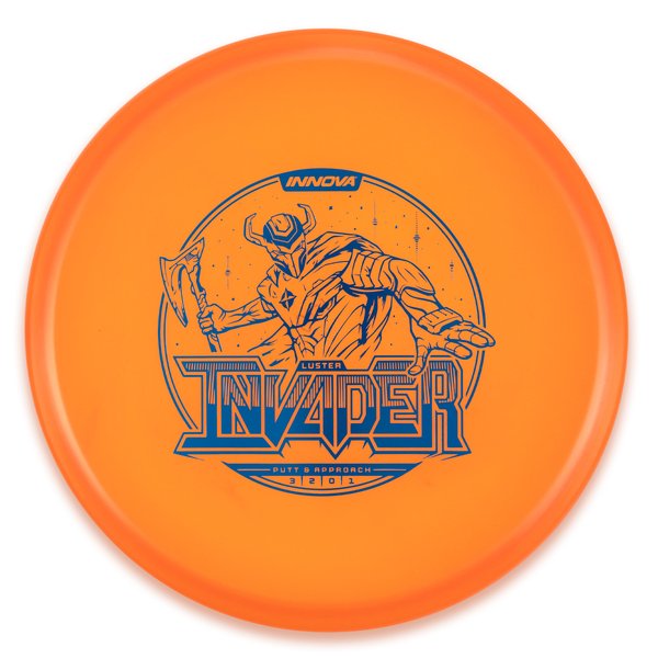 Orange disc with 'Invader' design and Innova logo on a white background