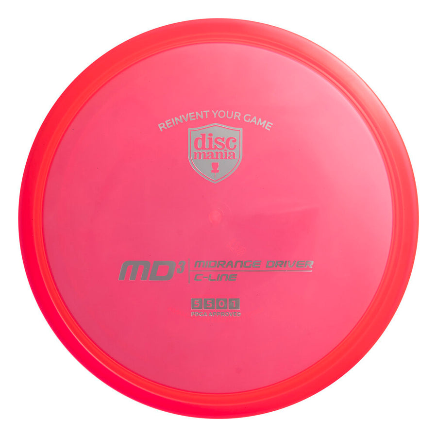 Pink disc with 'Discmania' branding on a white background