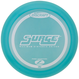 Teal Discraft Surge disc golf disc on a white background