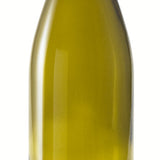 Green wine bottle on a white background