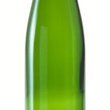 Green wine bottle on a white background