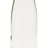 Clear glass bottle on a white background