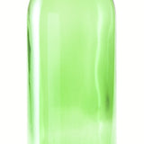 Green glass bottle on a white background