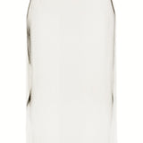 Clear glass bottle on a white background