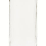 Clear glass bottle on a white background